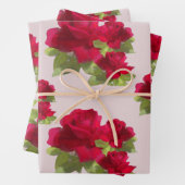 水彩フローラバラ包装紙セット3 ラッピングペーパーシート (インサイチュ)