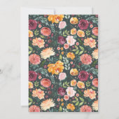 水彩フローラバラ金ゴールドブランチベビーシャワー 招待状 (裏面)