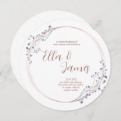 水彩フローラバラ金ゴールド結婚式招待状 招待状 (正面/裏面)