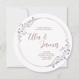 水彩フローラバラ金ゴールド結婚式招待状 招待状