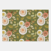 水彩フローラバラ ラッピングペーパーシート (正面3)