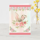 水彩フローラバンニーイヤグリーティングカード カード (黄色い花)