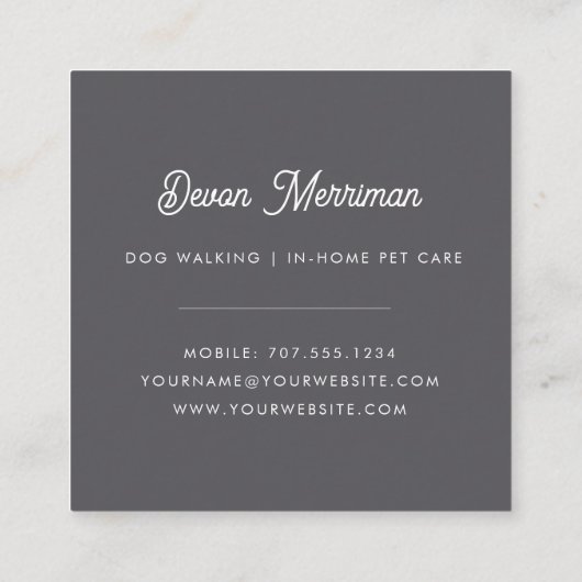 水彩フローラバンニ |ペット・ケア スクエア名刺 (裏面)