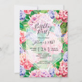 水彩フローラバースデーパーティ招待状 (正面)