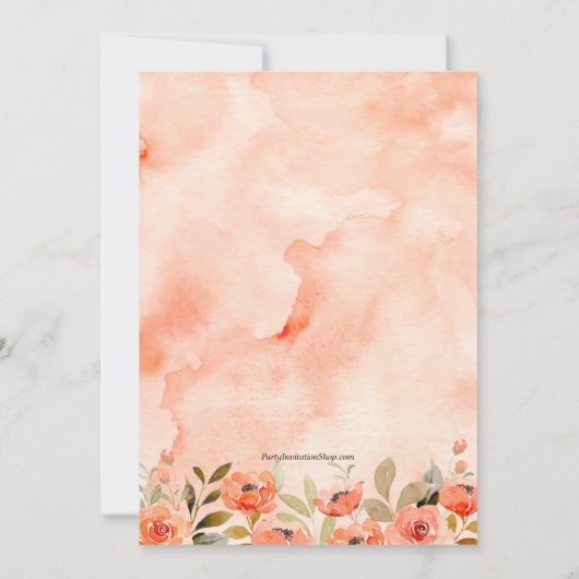 水彩フローラバースデーパーティ招待状 (裏面)