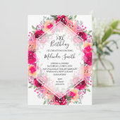 水彩フローラバースデーパーティ招待状 (スタンド正面)