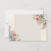 水彩フローラパステルウェディングRSVPカード 招待状 (裏面)