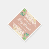 水彩フローラパステルピンクガーデンベビーシャワー スタンダードカクテルナプキン (角)