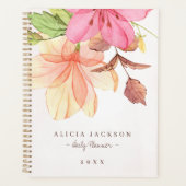 水彩フローラパステルフェミニンエレガント事業 プランナー手帳 (正面)