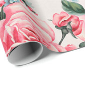 水彩フローラパターン,ヴィンテージ,花, ラッピングペーパー (ロールコーナー)