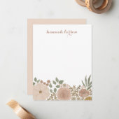 水彩フローラパーソナライズされたフラットノテカード ノートカード (正面/裏面インサイチュ)