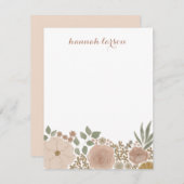 水彩フローラパーソナライズされたフラットノテカード ノートカード (正面/裏面)