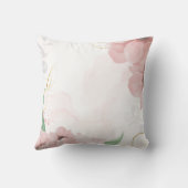 水彩フローラパーソナライズされたベビー誕生状態 クッション (裏面)