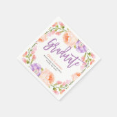 水彩フローラパーソナライズされた卒業パーティー スタンダードカクテルナプキン (角)