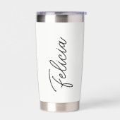 水彩フローラパーソナライズされた狐 保温保冷タンブラー (左面)