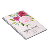 水彩フローラパーソナライズされた聖なる書物、 経典ジャーナル ノートブック (右側)