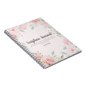 水彩フローラパーソナライズされた聖なる書物、 経典ジャーナル ノートブック (右側)