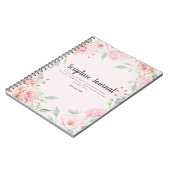 水彩フローラパーソナライズされた聖なる書物、 経典ジャーナル ノートブック (左側)