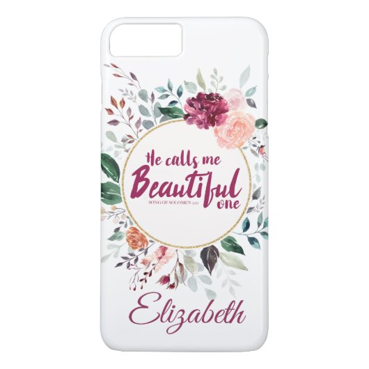 水彩フローラパーソナライズされた聖なる書物、 経典 Case-Mate iPhoneケース (裏面)