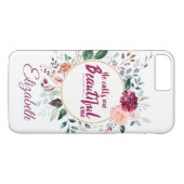 水彩フローラパーソナライズされた聖なる書物、 経典 Case-Mate iPhoneケース (裏面(横))