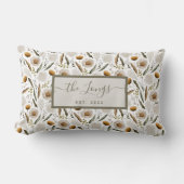 水彩フローラパーソナライズされた装飾用クッション ランバークッション (正面)