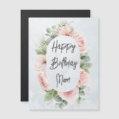 水彩フローラパーソナライズされた誕生日マムカード (正面/裏面)