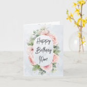 水彩フローラパーソナライズされた誕生日母かわいい カード (黄色い花)