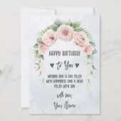 水彩フローラパーソナライズされた誕生日母かわいい サンキューカード (裏面)