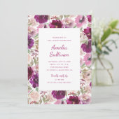 水彩フローラパーティの招待状 招待状 (スタンド正面)