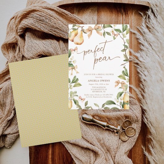 水彩フローラパーフェクトペアブライダルシャワー 招待状