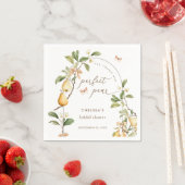 水彩フローラパーフェクトペア梨ブライダルシャワー スタンダードカクテルナプキン (インサイチュ)