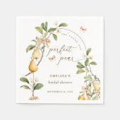 水彩フローラパーフェクトペア梨ブライダルシャワー スタンダードカクテルナプキン (正面)