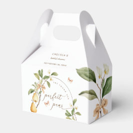 水彩フローラパーフェクトペア梨ブライダルシャワー フェイバーボックス