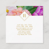 水彩フローラパープルピンクローズモダン スクエア名刺 (裏面)