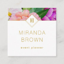 水彩フローラパープルピンクローズモダン