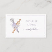 水彩フローラパープルベーカリー名刺 名刺 (正面)