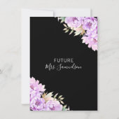 水彩フローラパープルラベンダーブライダルシャワー 招待状 (裏面)