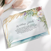 水彩フローラビーチサマー結婚ズ詳細 エンクロージャーカード