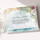 水彩フローラビーチサマー結婚ズ詳細 エンクロージャーカード