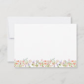 水彩フローラビーパーソナライズされた ノートカード (裏面)