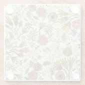 水彩フローラビー花エレガントモダン ガラスコースター (裏面)