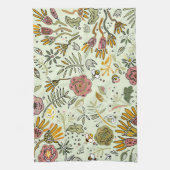 水彩フローラビー花エレガントモダン キッチンタオル (縦)