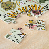 水彩フローラビー花エレガントモダン ジグソーパズル (側面)