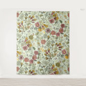 水彩フローラビー花エレガントモダン タペストリー (正面)