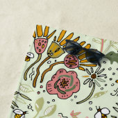 水彩フローラビー花エレガントモダン ビーチタオル (インサイチュ)