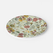 水彩フローラビー花エレガントモダン ペーパープレート (アングル)