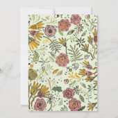 水彩フローラビー花エレガントモダン 招待状 (裏面)