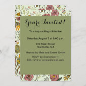 水彩フローラビー花エレガントモダン 招待状 (正面/裏面)