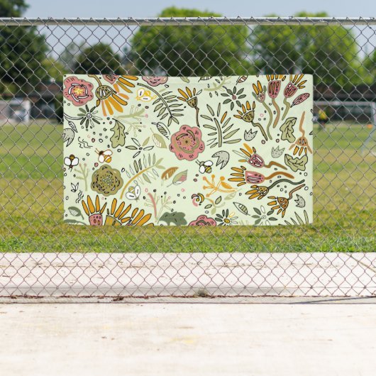 水彩フローラビー花エレガントモダン 横断幕 (インサイチュ)