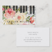 水彩フローラピアニスト音楽先生 名刺 (正面/裏面)